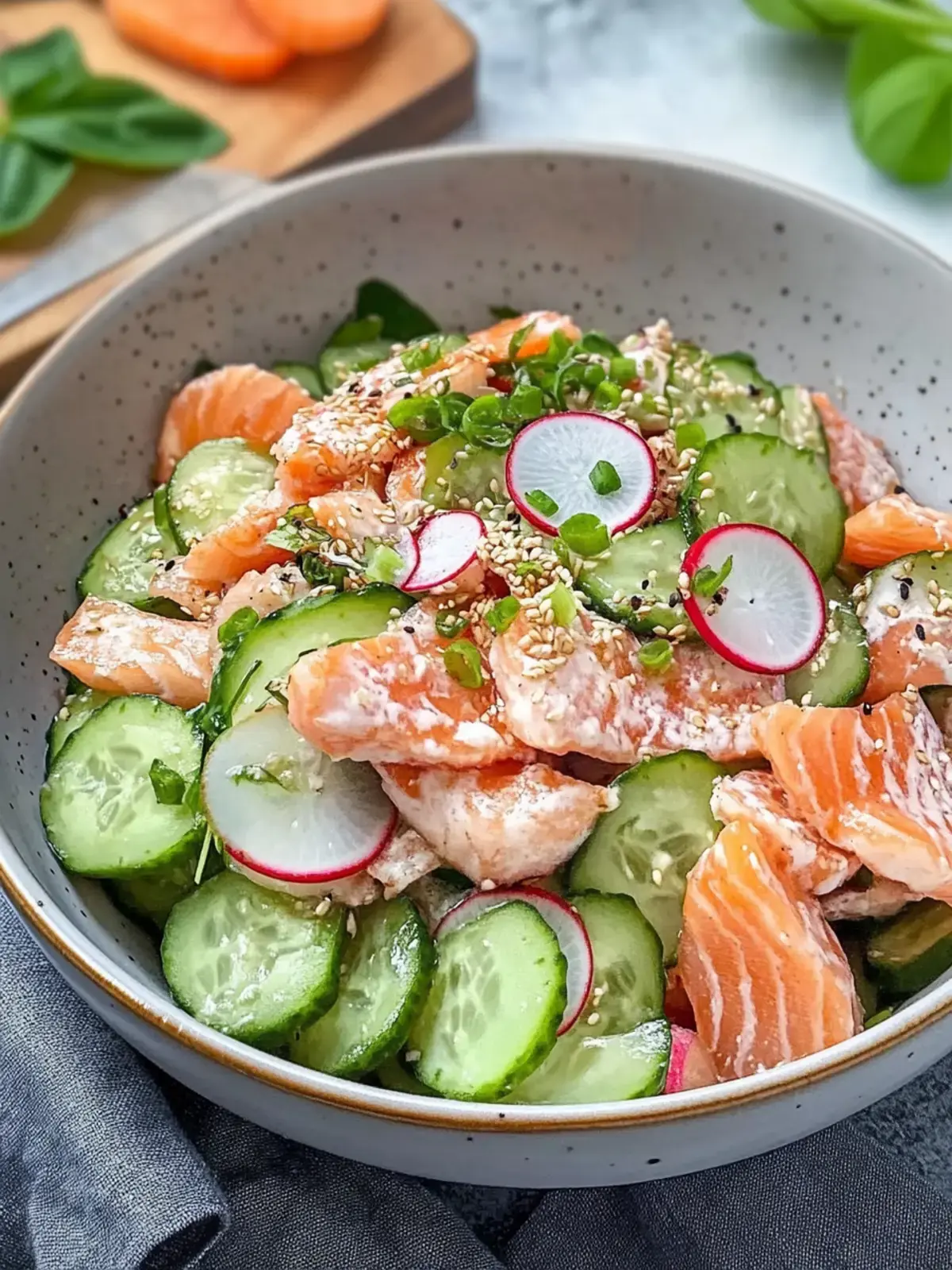 Sushi-Salat mit geräuchertem Lachs