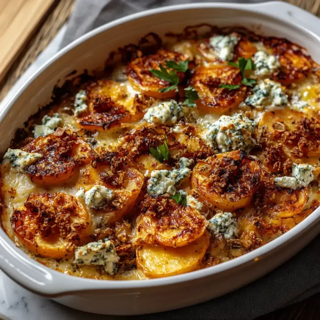 Süßkartoffel Gratin mit Feta