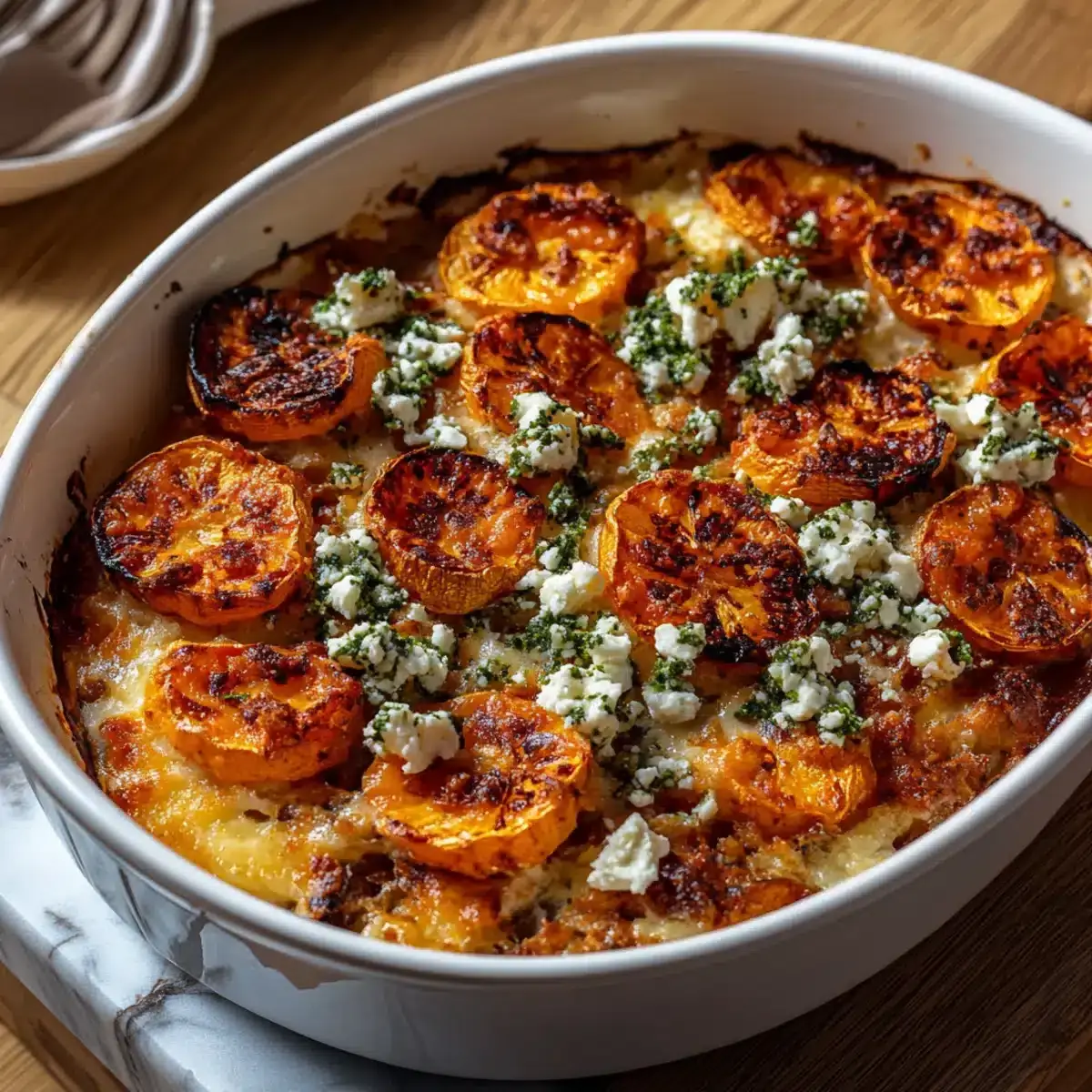 Süßkartoffel Gratin mit Feta