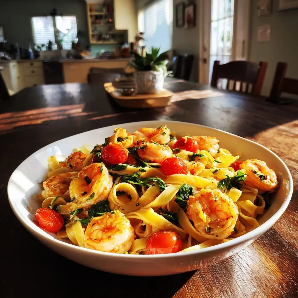 Tagliatelle mit Garnelen