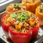 Teriyaki Ananas Hyhnchen Reis gefyllte Paprika 2