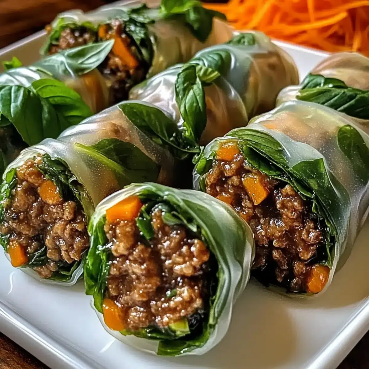 Thai Basilikum Rindfleisch Rollen