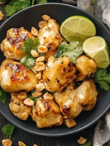 Cremiges Thailändisches Erdnuss-Hühnchen mit Brokkoli