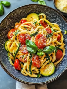 Schnelle Tomaten-Zucchini-Pasta