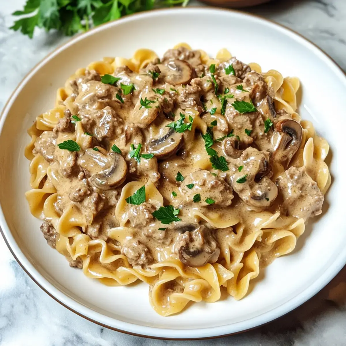 Topf Rindfleisch Stroganoff