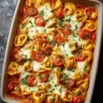 Tortellini Auflauf mit Tomaten und Mozzarella