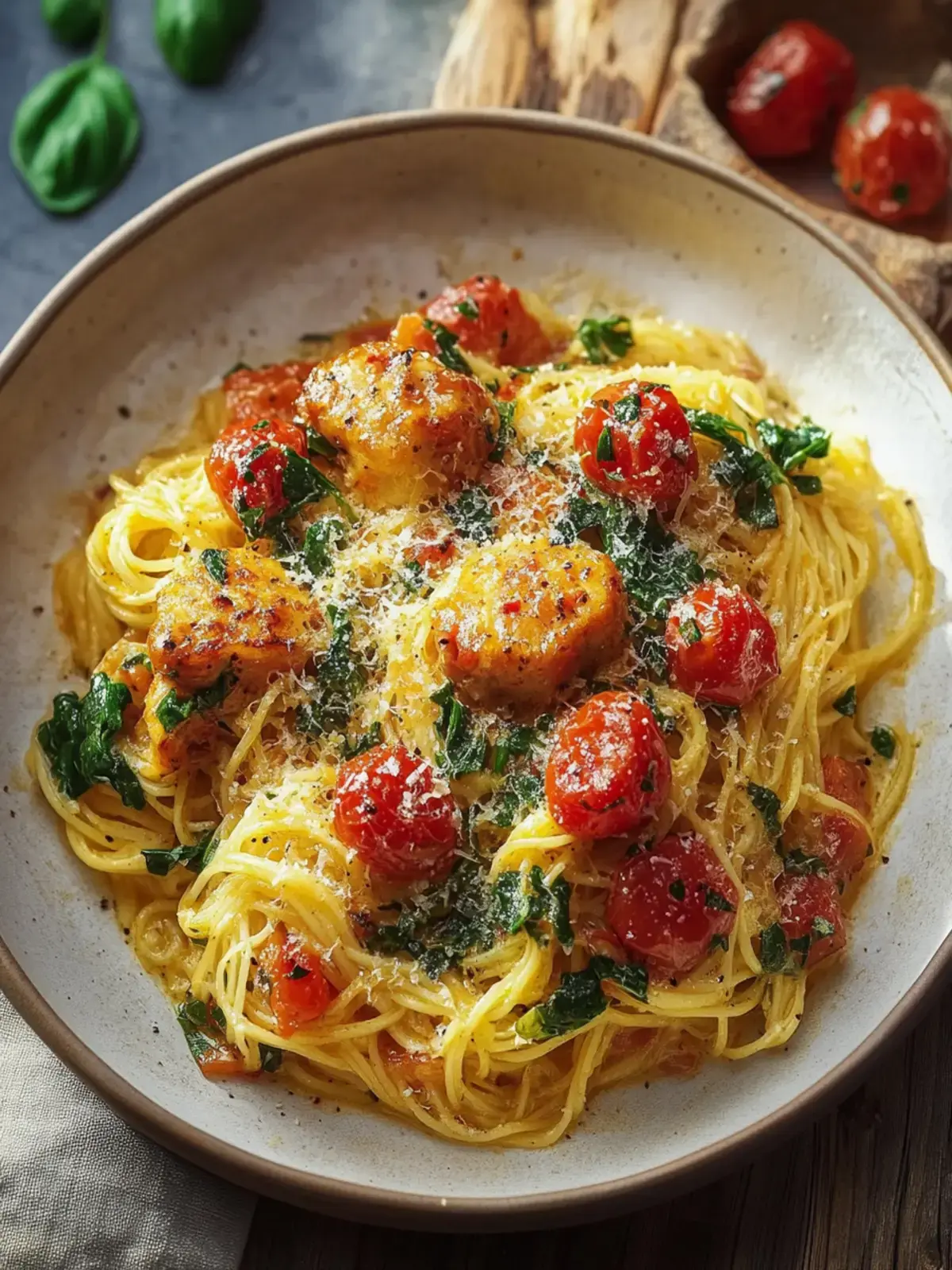 Toskanisches Hähnchen Spaghettikürbis