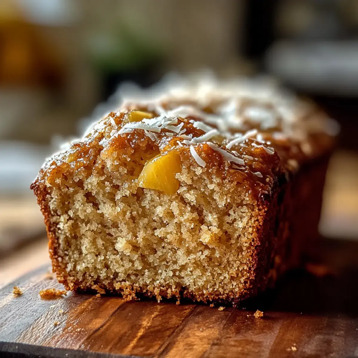 Tropisches Ananas Kokosnuss Bananenbrot