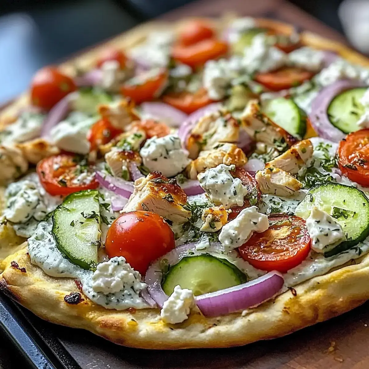 Tzatziki Hähnchen Pizza