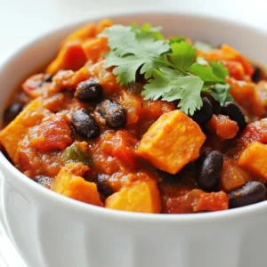 Veganes Süßkartoffel-Bohnen-Chili