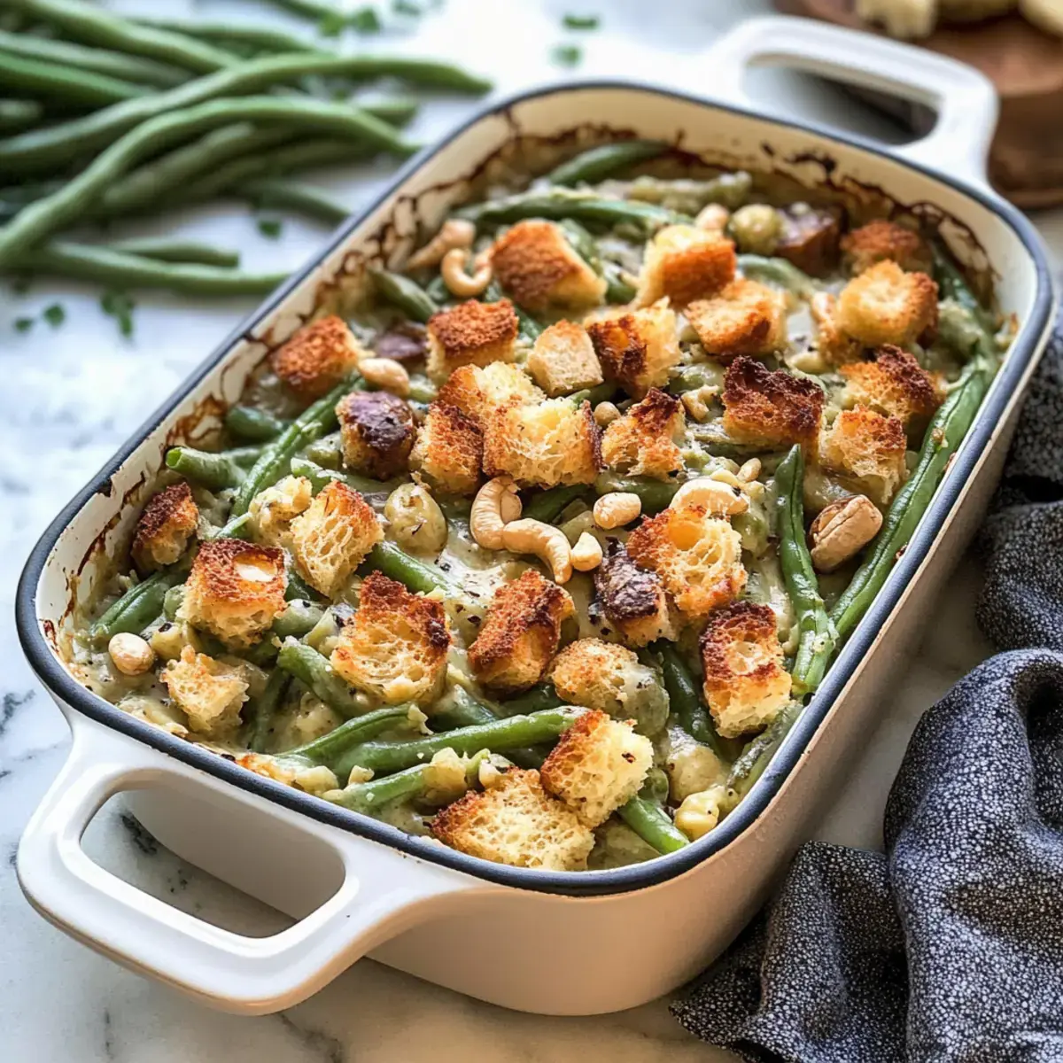 Vegane Grüner Bohneneintopf Cashew Creme