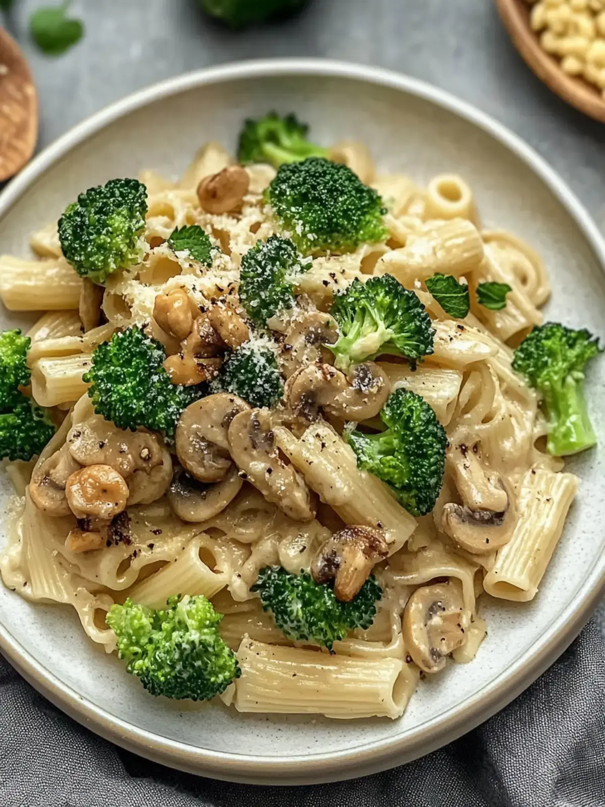 Vegane Pilz Brokkoli Pasta