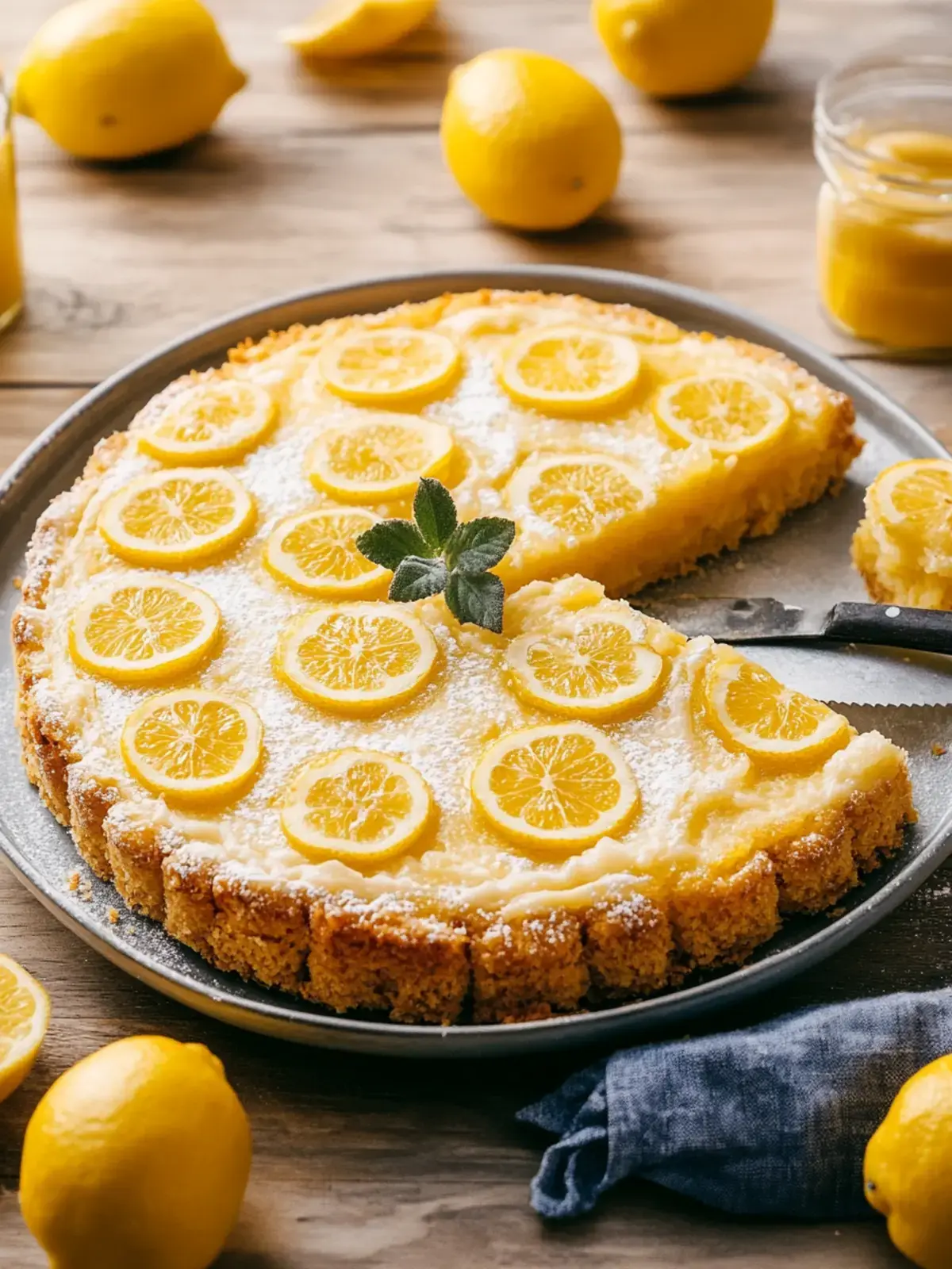 Vegane Zitronen Blechkuchen