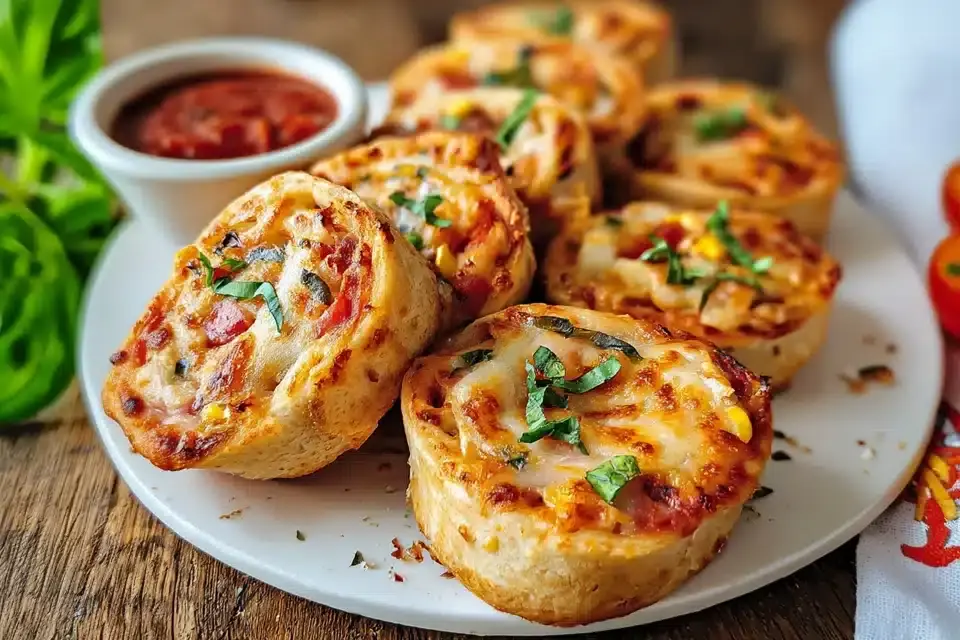 Vegetarische Pizzabrötchen