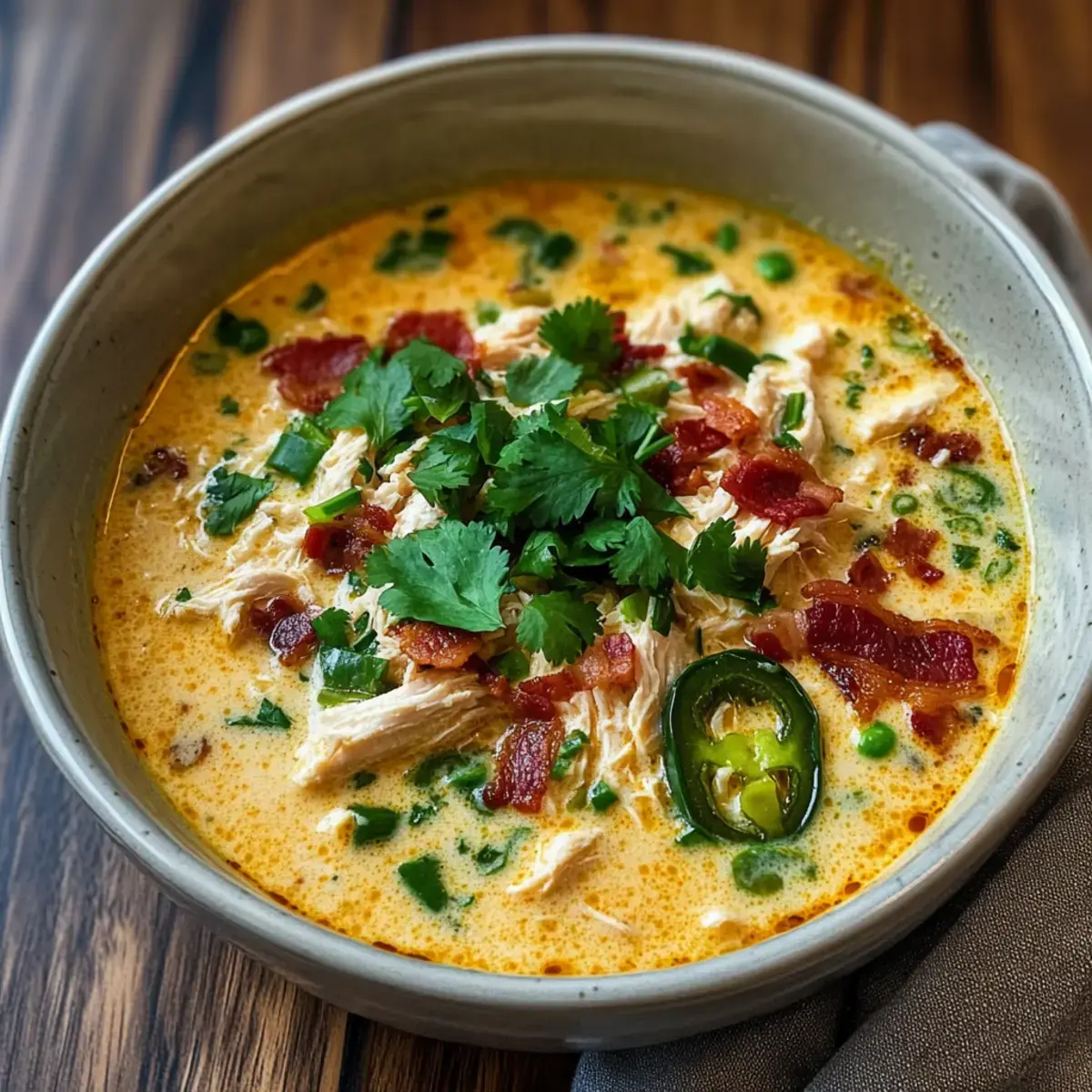 Würzige Jalapeño-Popper-Hühnchensuppe