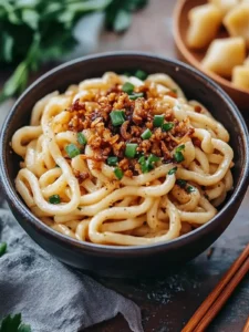 Würzige Knoblauch Udon Nudeln für schnelle Familienessen