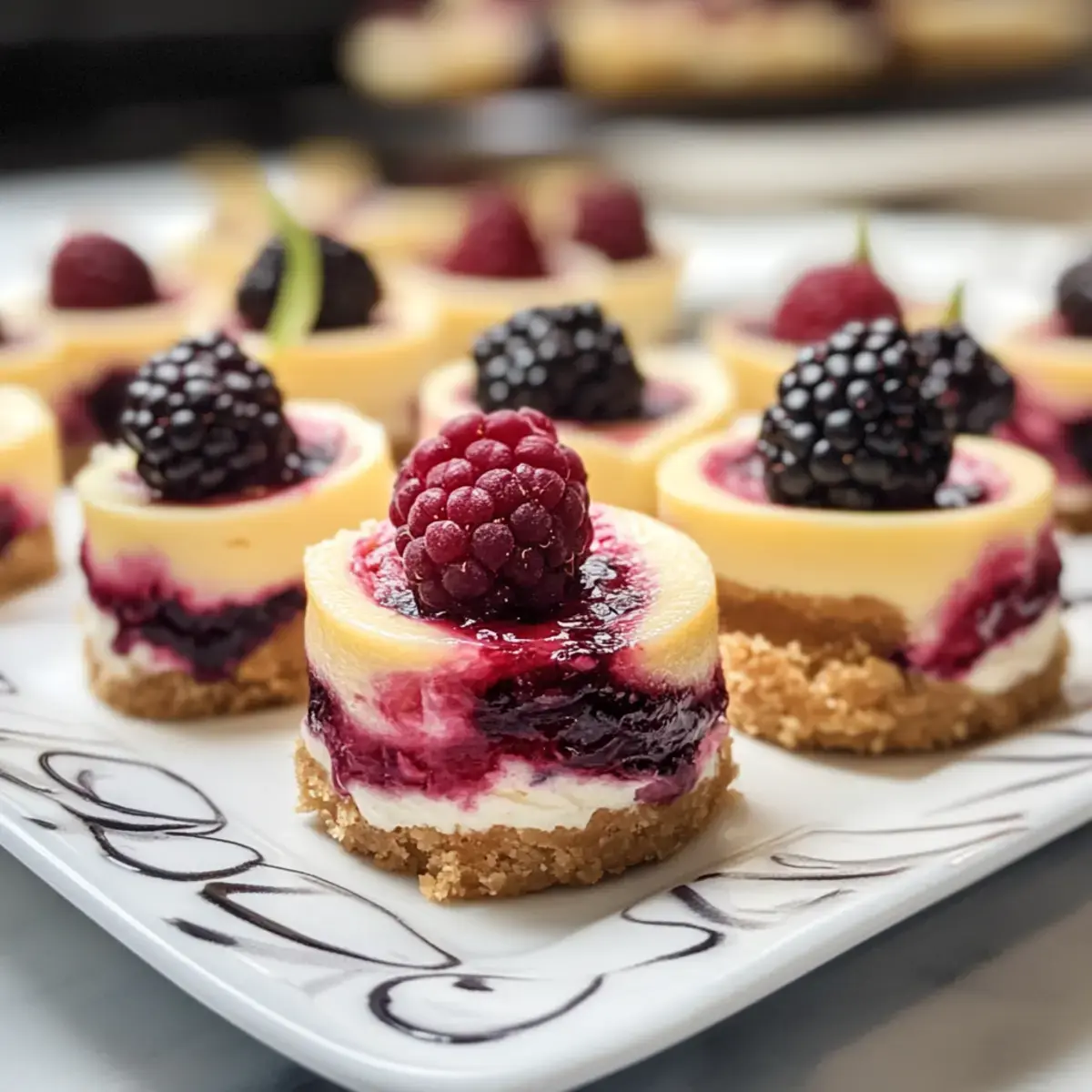 Zitronenbeerenwirbel Mini-Käsekuchen für Genießer 2 Zitronenbeerenwirbel Mini-Käsekuchen