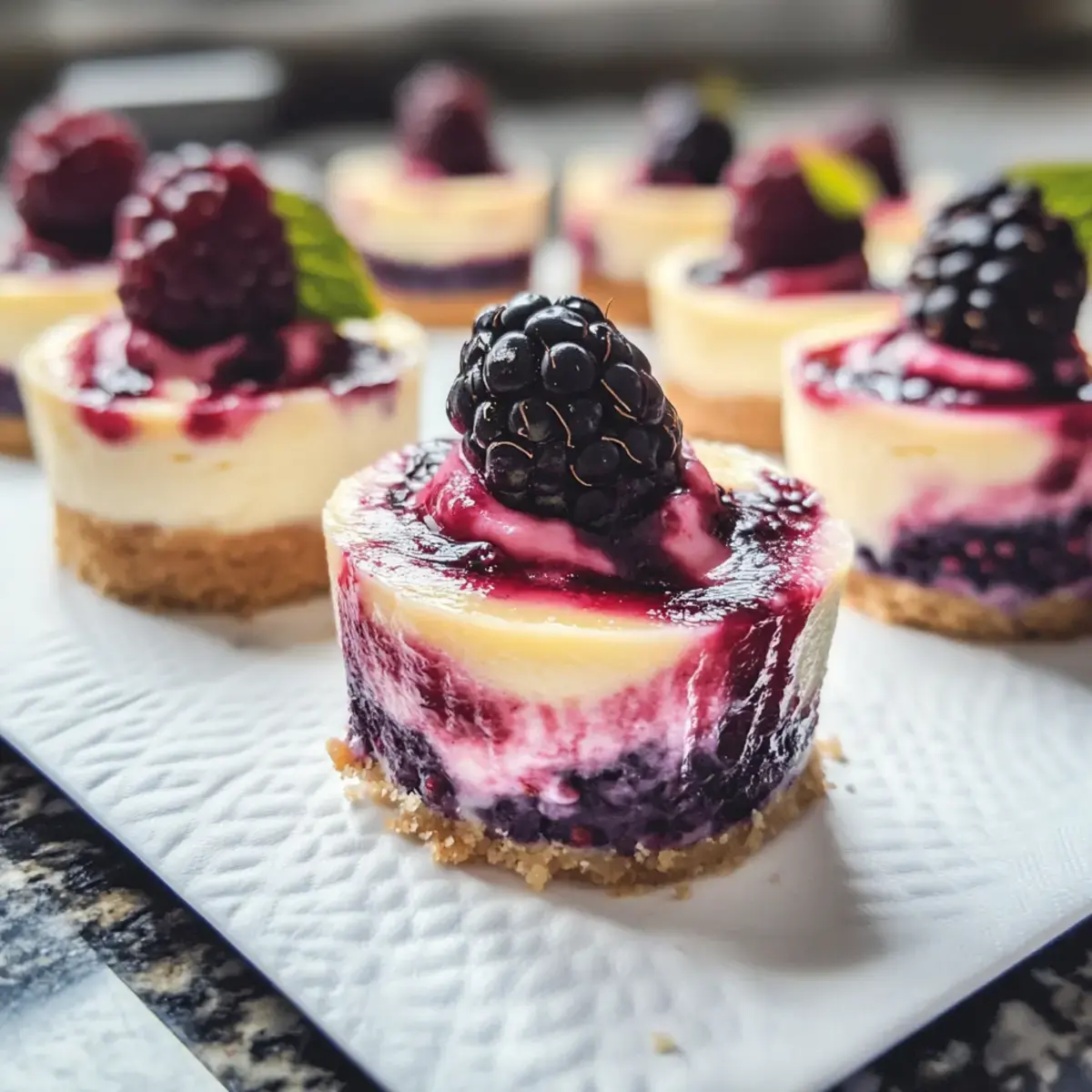 Zitronenbeerenwirbel Mini-Käsekuchen