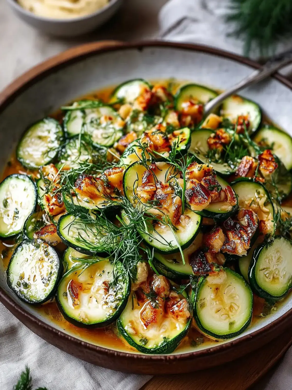 Zucchini und Bohnen Pfannengericht mit Erdnussbutter