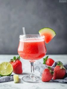 Erfrischender alkoholfreier Erdbeer-Margarita-Mocktail