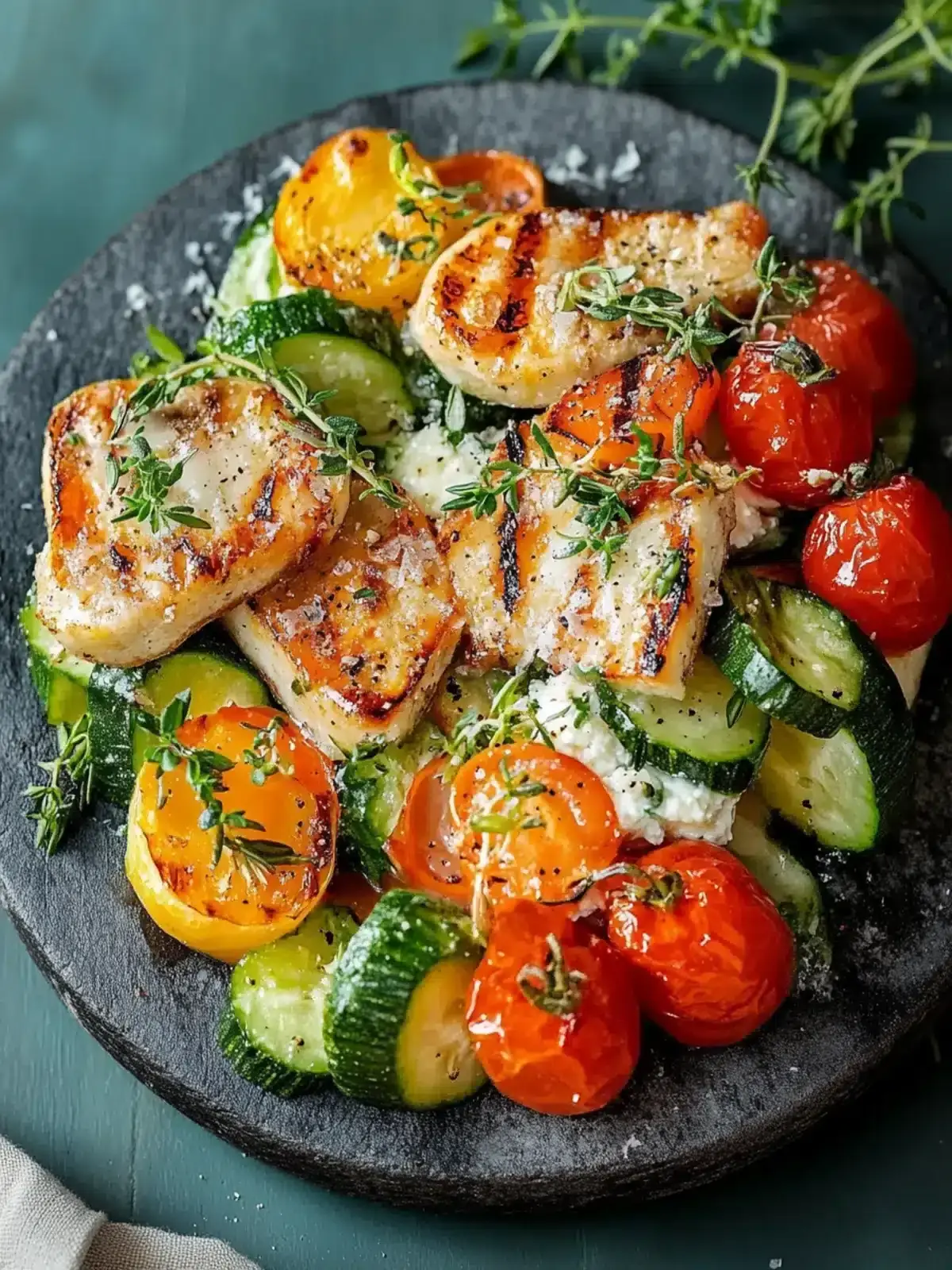 beladene Hähnchen Gemüsepfanne