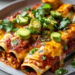 cremige vegane Zucchini Enchiladas