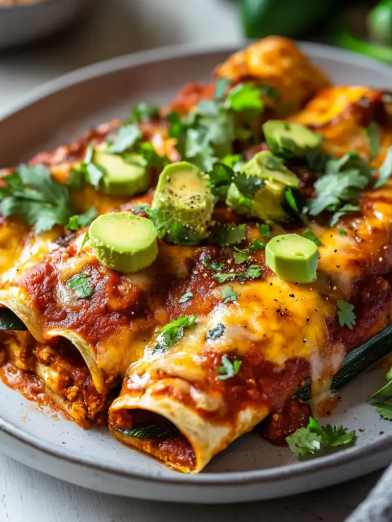 Cremige vegane Zucchini-Enchiladas mit schwarzen Bohnen – Lecker!