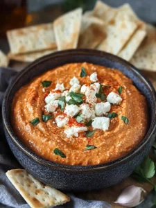 Cremiger Feta-Paprika-Dip für deine nächste Party!