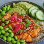 einfache Teriyaki Lachs Power Bowl