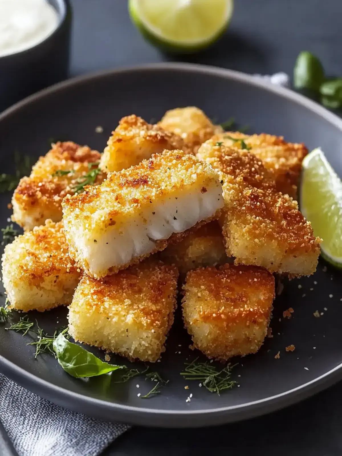einfaches Panko-krustiertes Lachsfilet
