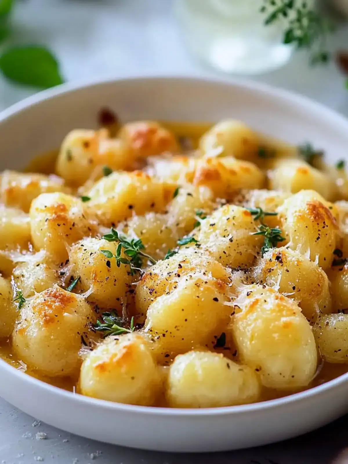 einfaches gebackenes französisches Zwiebel Gnocchi Rezept