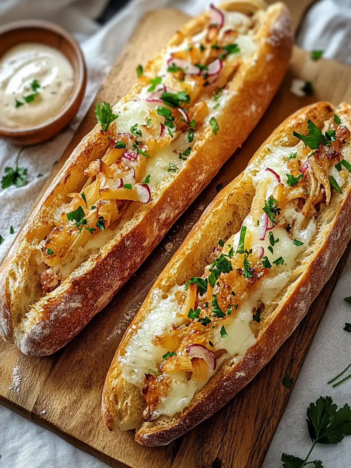 gefüllte Ofen Baguettes