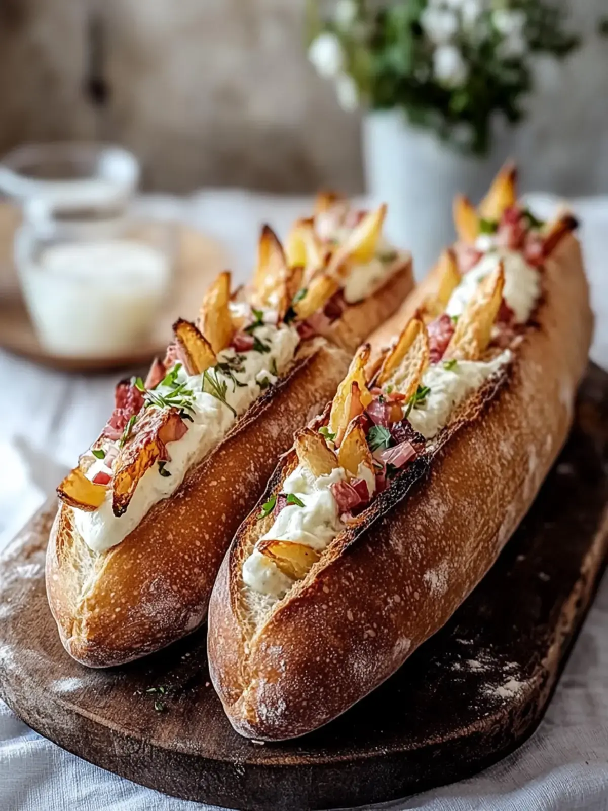 gefüllte Ofen Baguettes