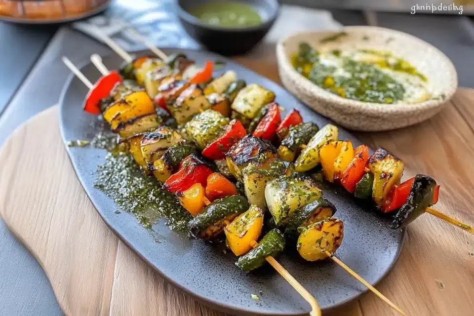 gegrillte Gemüsespieße mit Kräuter-Marinade