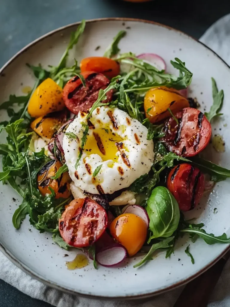gegrillter Nektarinen Burrata Salat