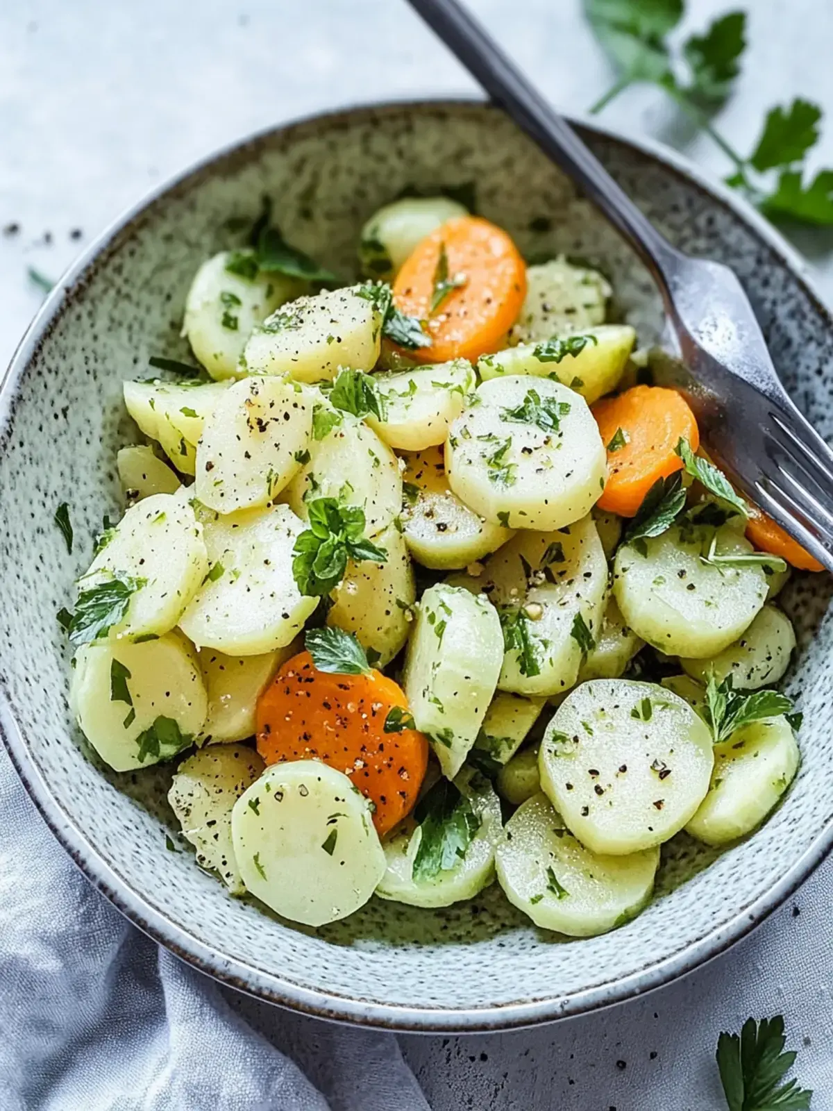 geröstete Karotten Kohlrabi Kräutern
