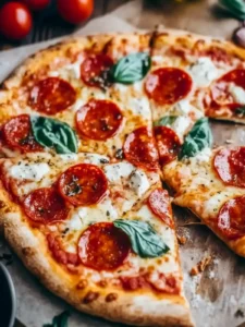 Hausgemachte 12-Zoll Pizza mit Käse und Peperoni