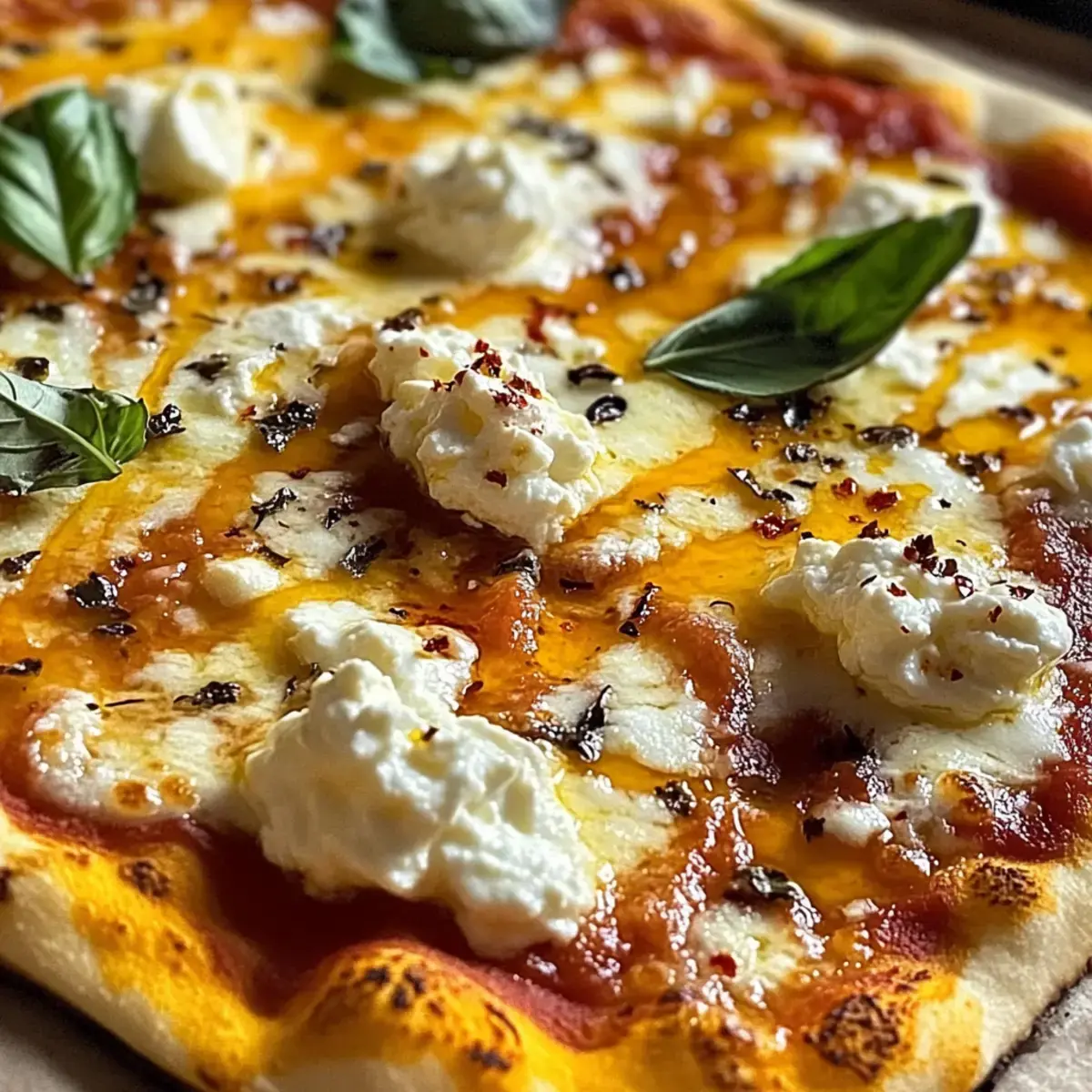 heiße Honig Ricotta Pizza