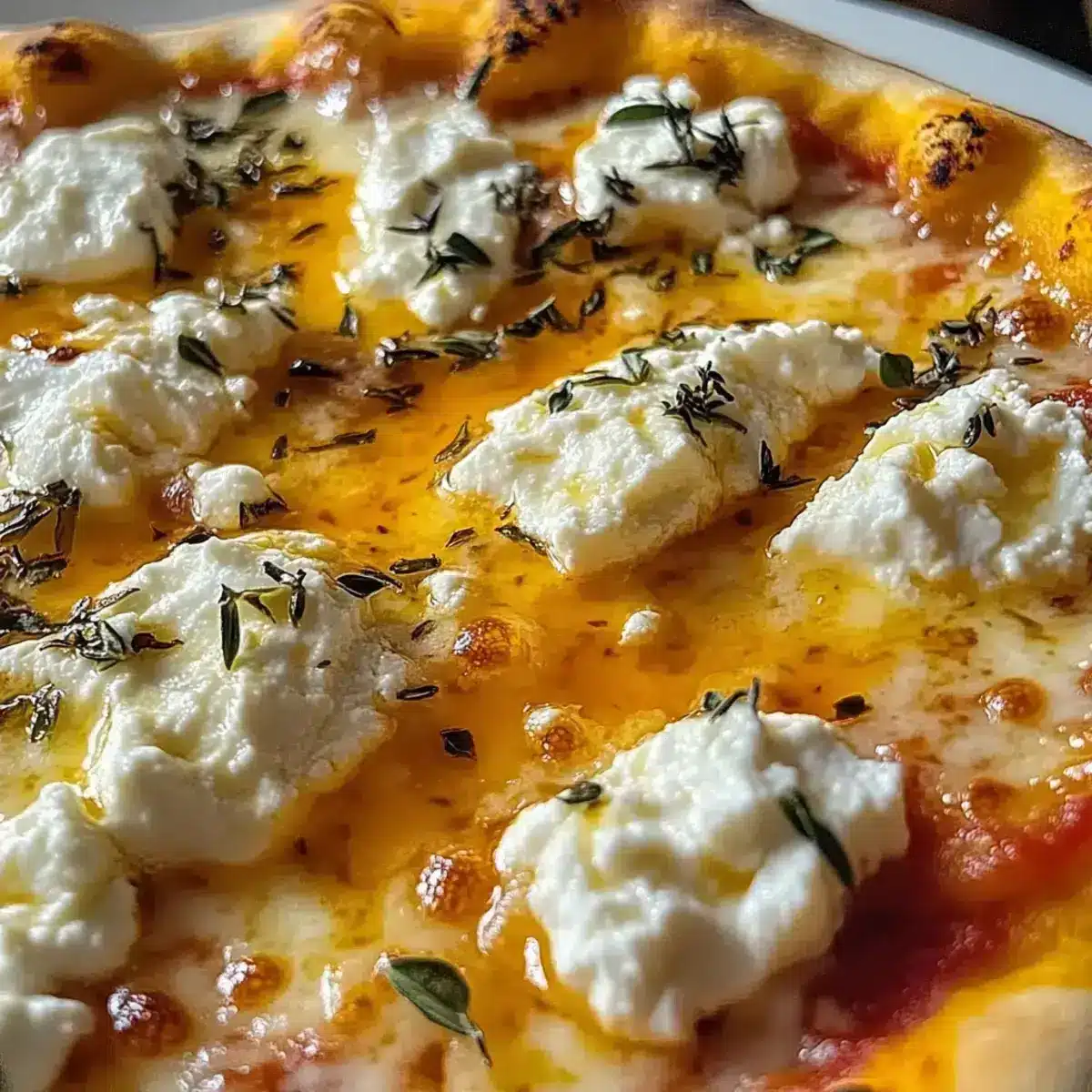 heiße Honig Ricotta Pizza