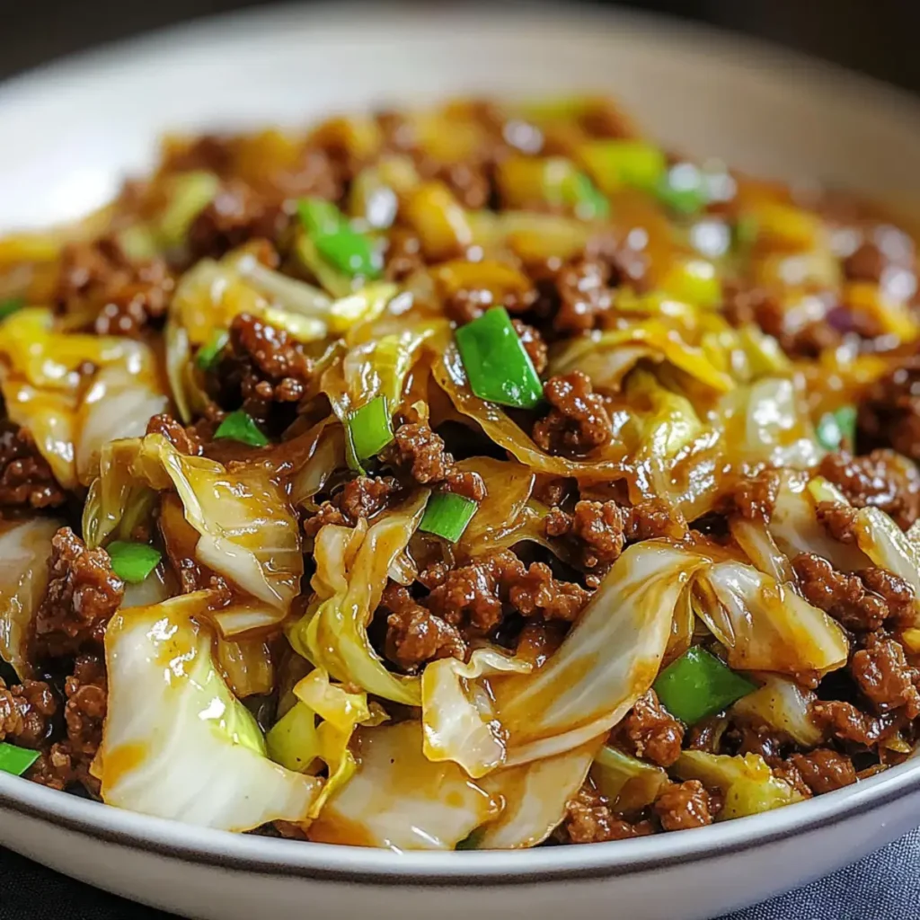 mongolisches Rinderhackfleisch mit Kohl