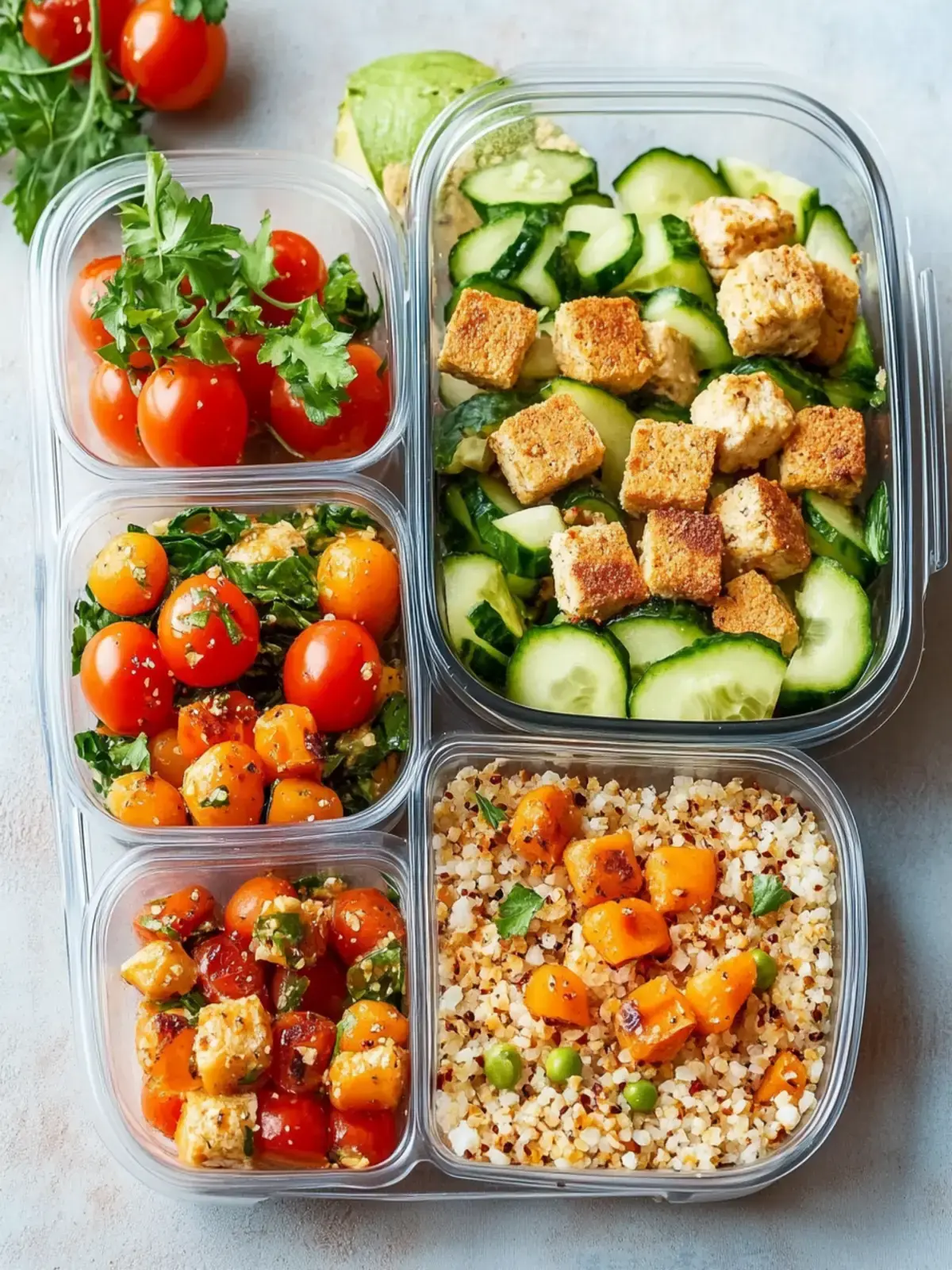proteinreiche Meal-Prep-Mittagessen