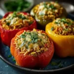 vegetarische gefüllte Paprika mit Reis