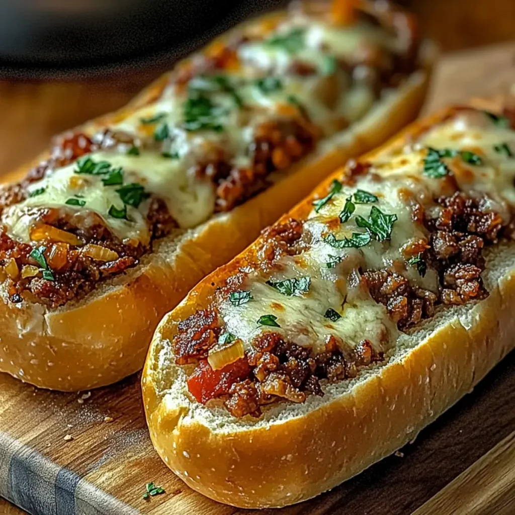 Knusprige Überbackene Hackfleisch-Baguettes – perfekt für dich!