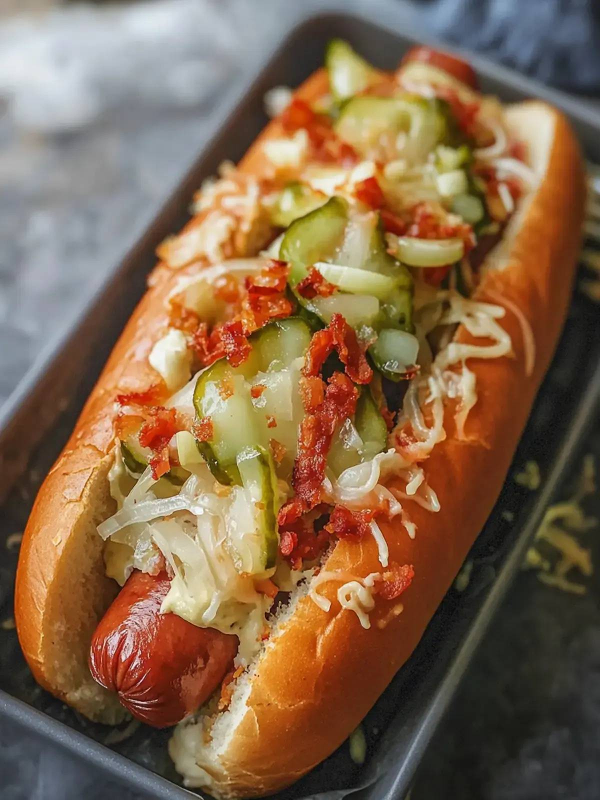 Überbackener Hot Dog Auflauf