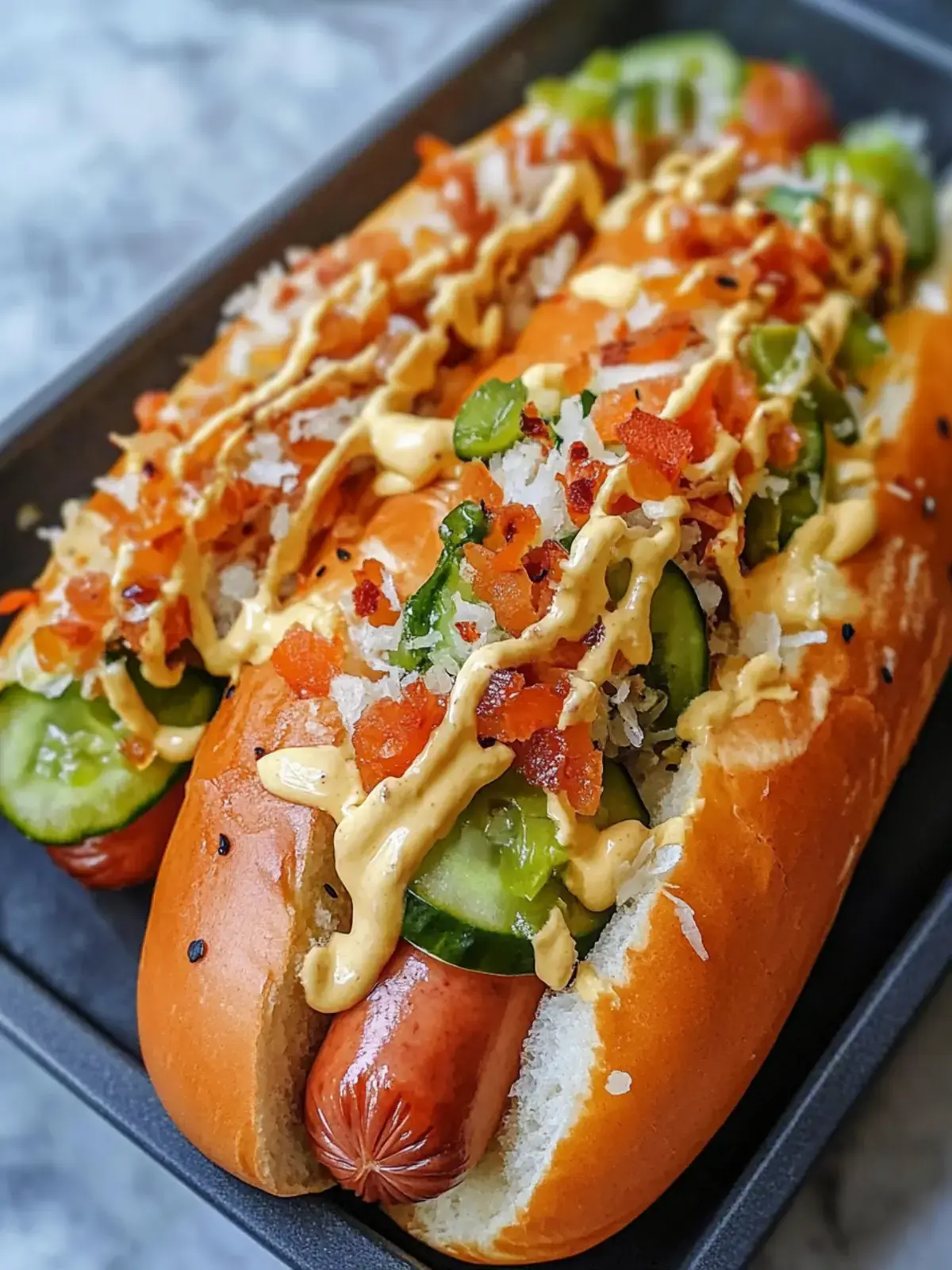 yberbackener Hot Dog Auflauf