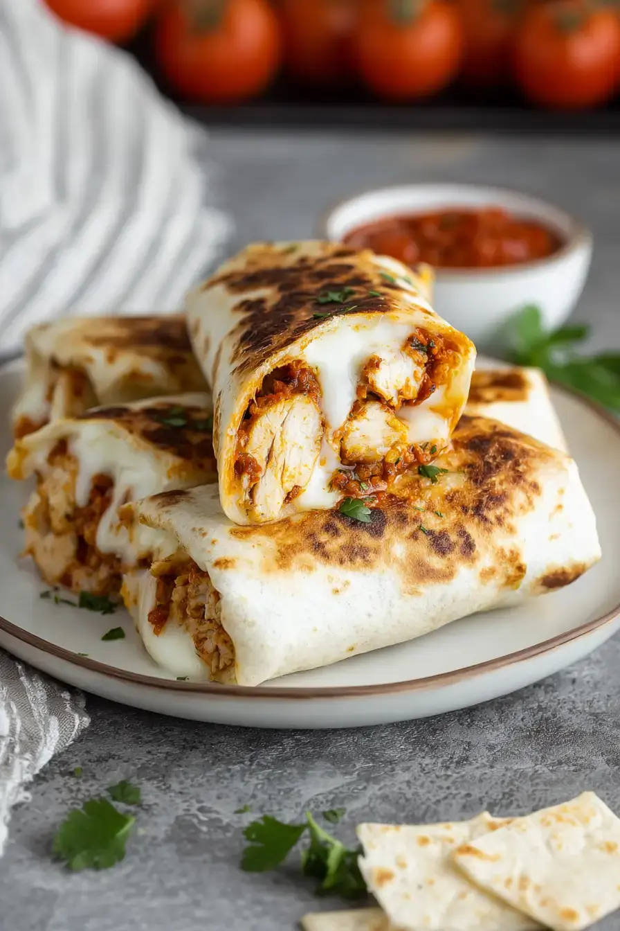 Air Fryer Chicken Mozzarella Wraps