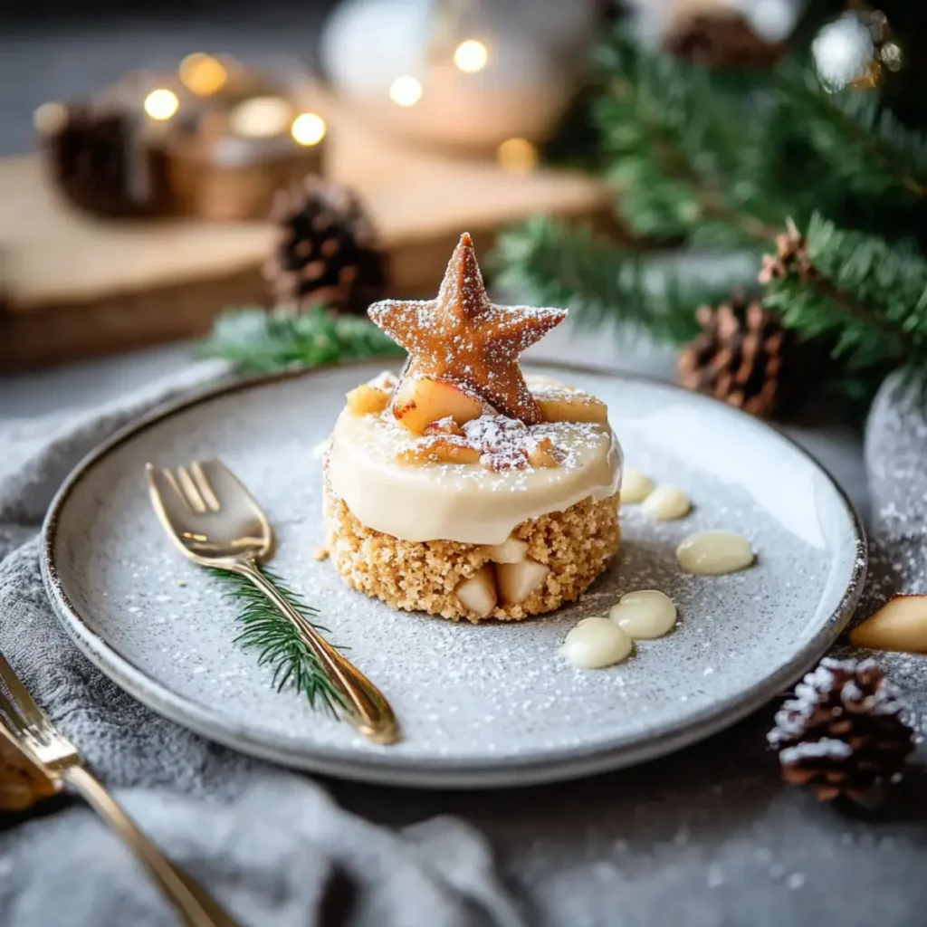Apfel-Zimtstern-Küchlein mit Vanillesoße