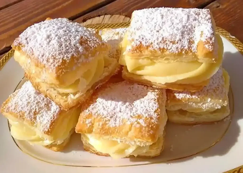 Blätterteig Vanille Pudding Teilchen