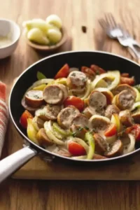 Herzhafte Bratwurstpfanne mit Gemüse