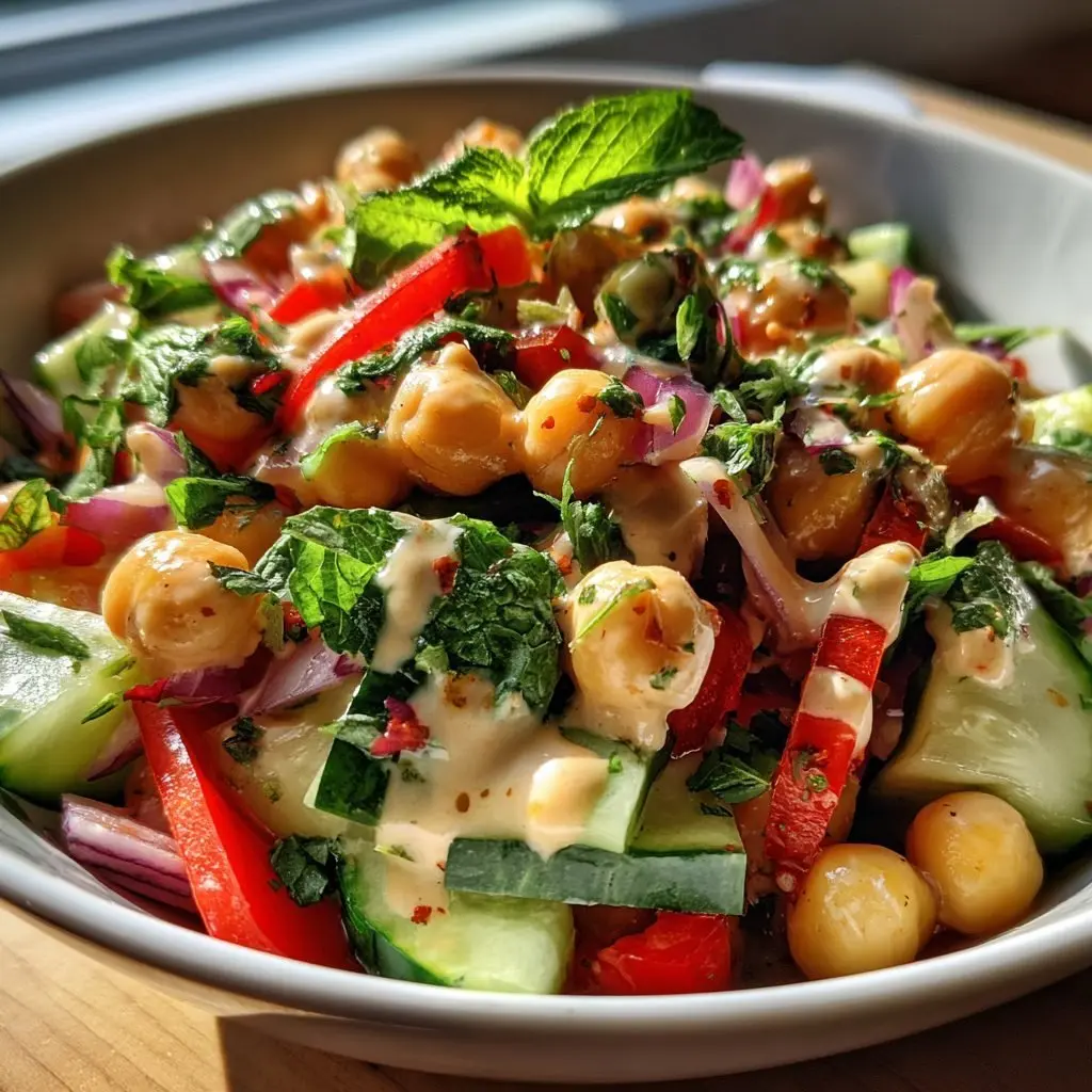 Bunter Kichererbsen-Salat mit Minze